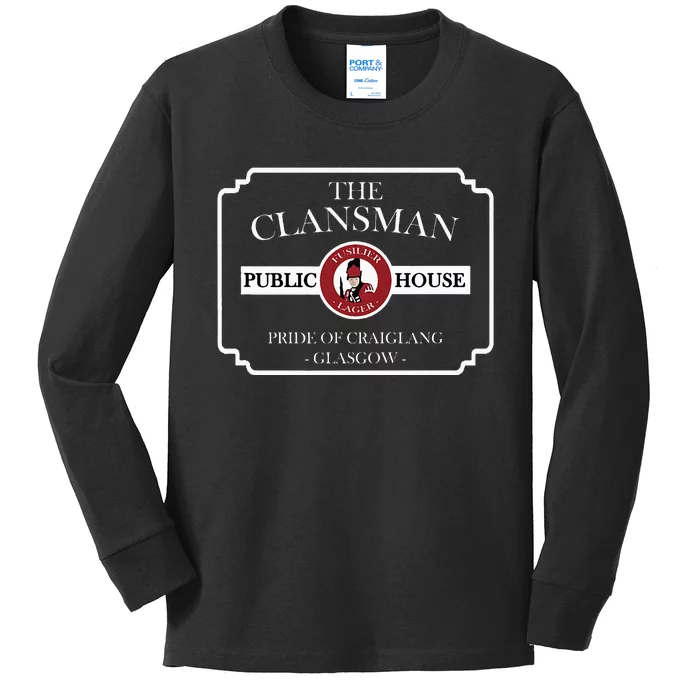 The Clansman Public House Funny Scottish Kids Long Sleeve Shirt