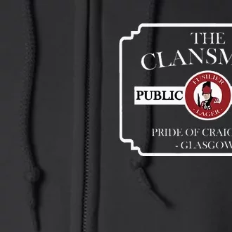 The Clansman Public House Funny Scottish Full Zip Hoodie