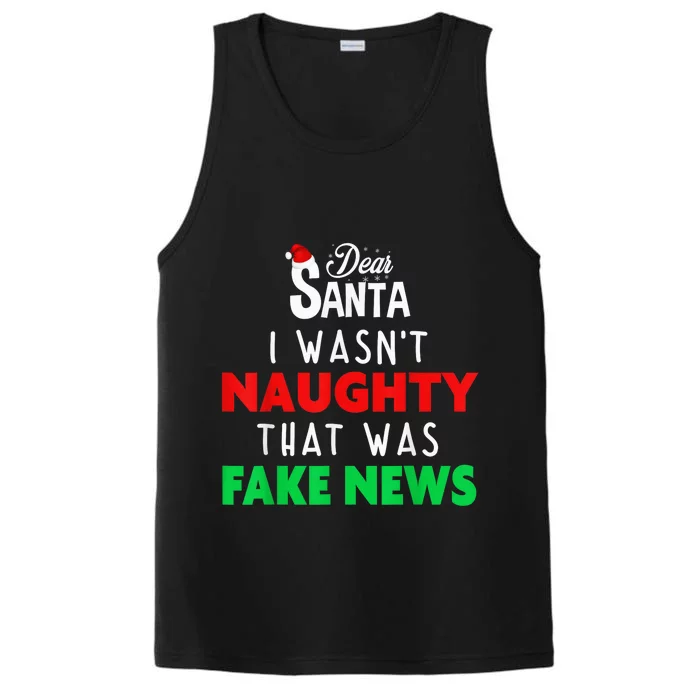 Trump Christmas Pajamas Shirt - Dear Santa Shirt Fake News Performance Tank