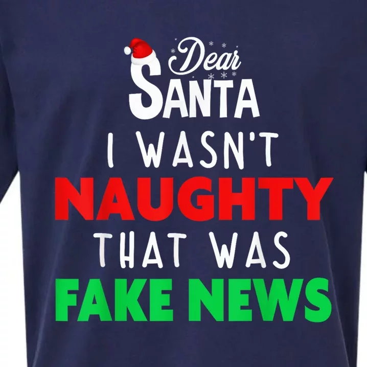 Trump Christmas Pajamas Shirt - Dear Santa Shirt Fake News Sueded Cloud Jersey T-Shirt