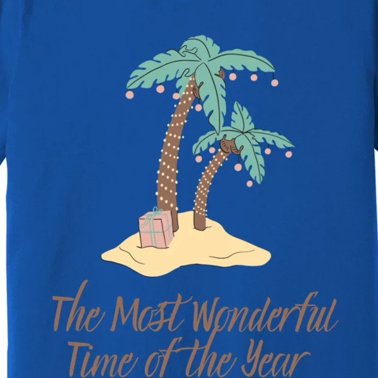 Tropical Christmas Palm Tree Most Wonderful Time Of The Year Great Gift Premium T-Shirt