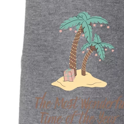 Tropical Christmas Palm Tree Most Wonderful Time Of The Year Great Gift Doggie 3-End Fleece Hoodie