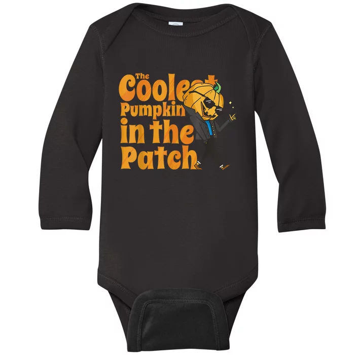 The Coolest Pumpkin In The Patch Kids Pumpkin Halloween Baby Long Sleeve Bodysuit