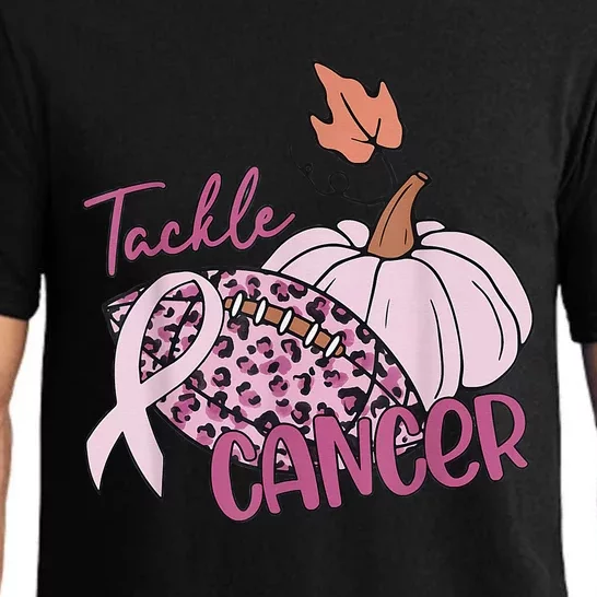 Tackle Cancer Pumpkin Breast Cancer Awareness Football Pajama Set