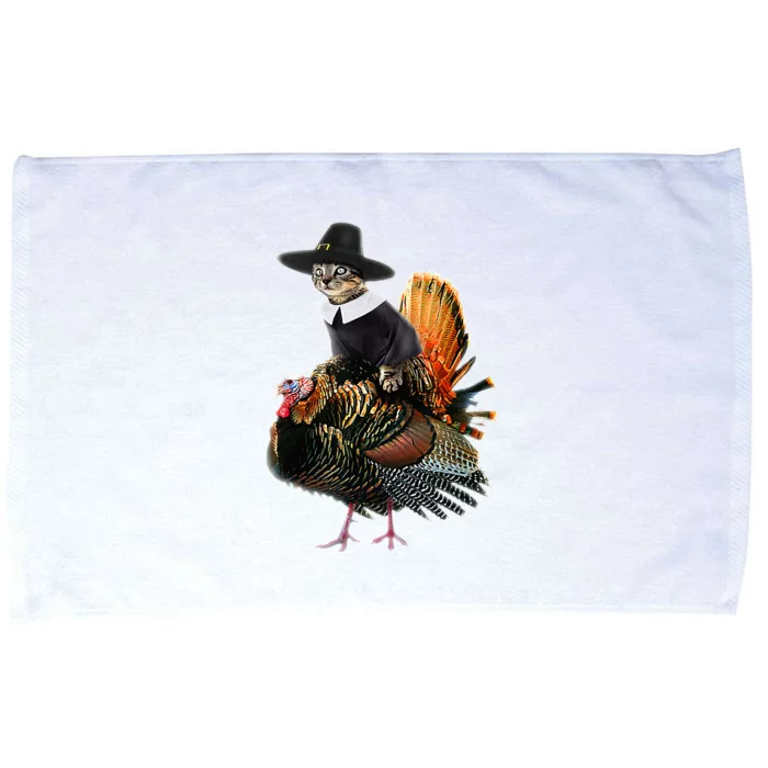 Thanksgiving Cat Pilgrim Costume Microfiber Hand Towel