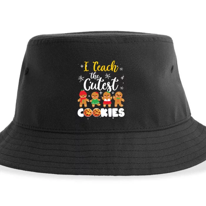 Teacher Christmas Pajamas I Teach The Cutest Little Cookies Sustainable Bucket Hat