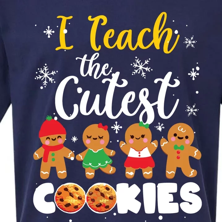 Teacher Christmas Pajamas I Teach The Cutest Little Cookies Sueded Cloud Jersey T-Shirt