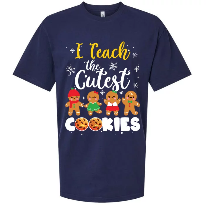 Teacher Christmas Pajamas I Teach The Cutest Little Cookies Sueded Cloud Jersey T-Shirt