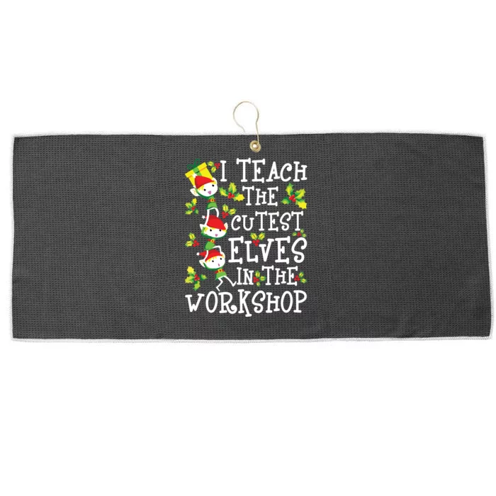 Teacher Christmas Presents I Teach The Cutest Elves Holiday Large Microfiber Waffle Golf Towel