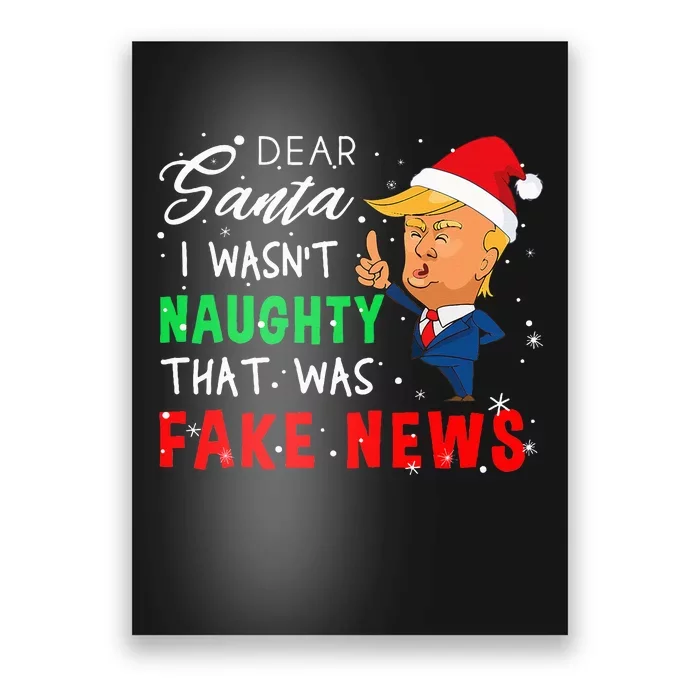 Trump Christmas Pajamas Dear Santa Fake News Poster