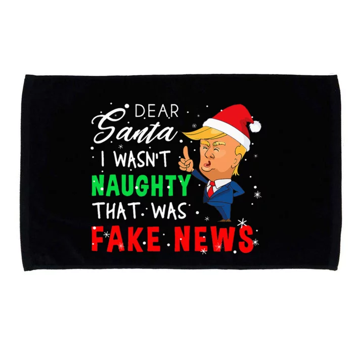 Trump Christmas Pajamas Dear Santa Fake News Microfiber Hand Towel