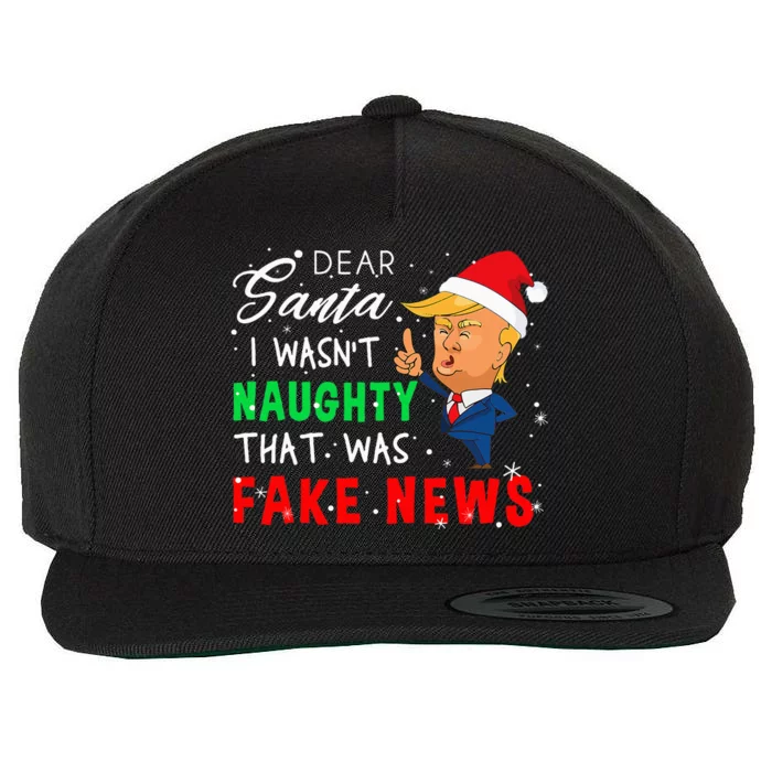 Trump Christmas Pajamas Dear Santa Fake News Wool Snapback Cap