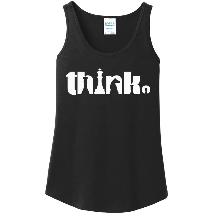 Think Chess Player Chess Game Ladies Essential Tank