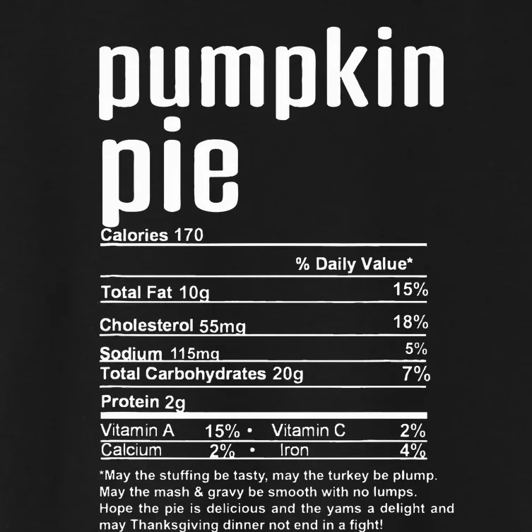 Thanksgiving Christmas Pumpkin Pie Nutritional Facts Women's Crop Top Tee