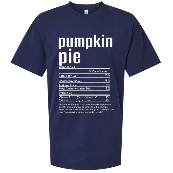 Thanksgiving Christmas Pumpkin Pie Nutritional Facts Sueded Cloud Jersey T-Shirt