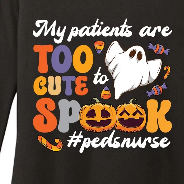 Too Cute Peds Nurse Spooky Pediatric Nurse Halloween Gift Womens CVC Long Sleeve Shirt