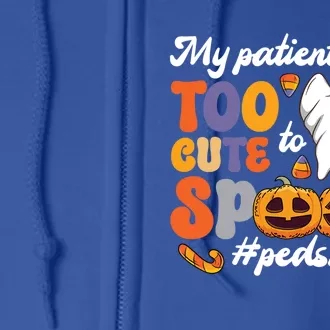 Too Cute Peds Nurse Spooky Pediatric Nurse Halloween Gift Full Zip Hoodie