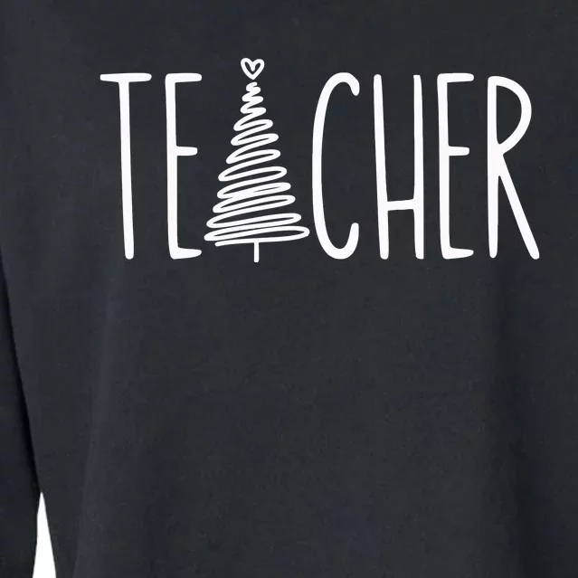 Teacher Christmas Pajamas Cropped Pullover Crew