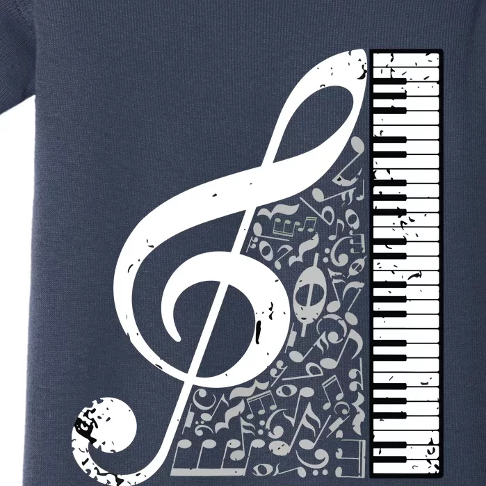 Treble Clef Piano Musical Notes Pianist Musician Instrument Baby Bodysuit