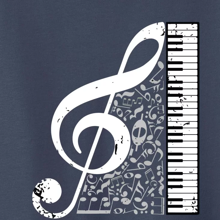 Treble Clef Piano Musical Notes Pianist Musician Instrument Toddler T-Shirt