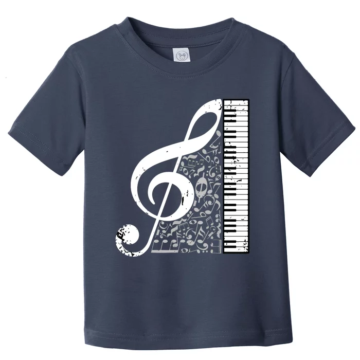 Treble Clef Piano Musical Notes Pianist Musician Instrument Toddler T-Shirt