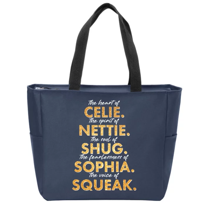 Celie Nettie Shug Sophia Squeak Zip Tote Bag