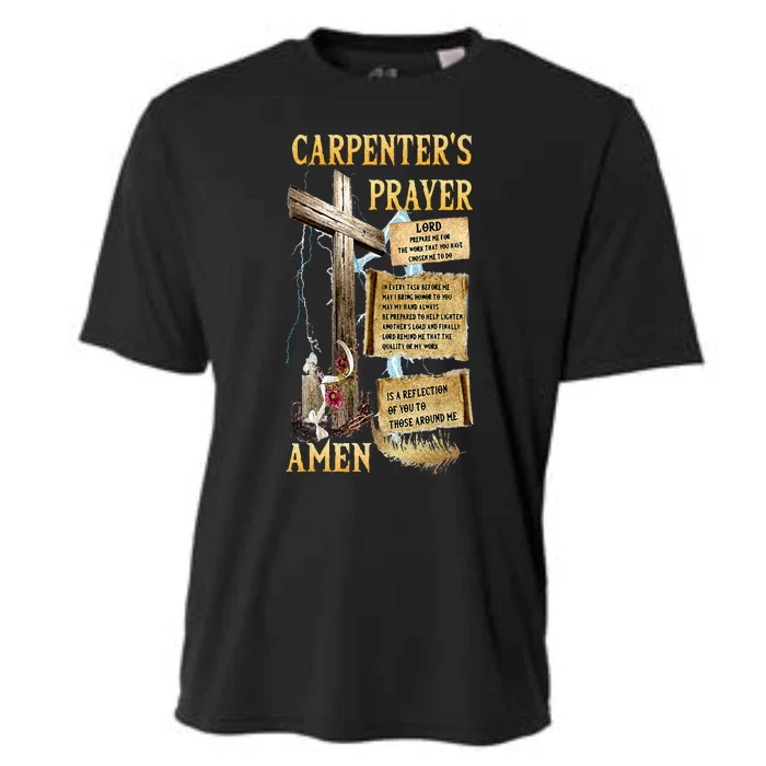 The Carpenters Prayer Christian Present Jesus Carpeting Cooling Performance Crew T-Shirt