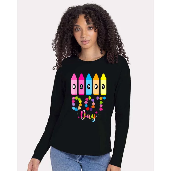 Teacher Colorful Polka Dot Day Happy Dot Day 2024 Gift Womens Cotton Relaxed Long Sleeve T-Shirt