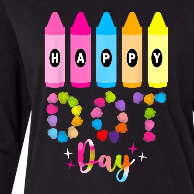 Teacher Colorful Polka Dot Day Happy Dot Day 2024 Gift Womens Cotton Relaxed Long Sleeve T-Shirt