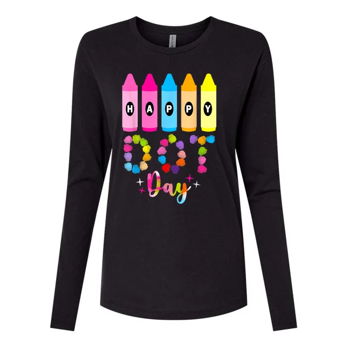 Teacher Colorful Polka Dot Day Happy Dot Day 2024 Gift Womens Cotton Relaxed Long Sleeve T-Shirt