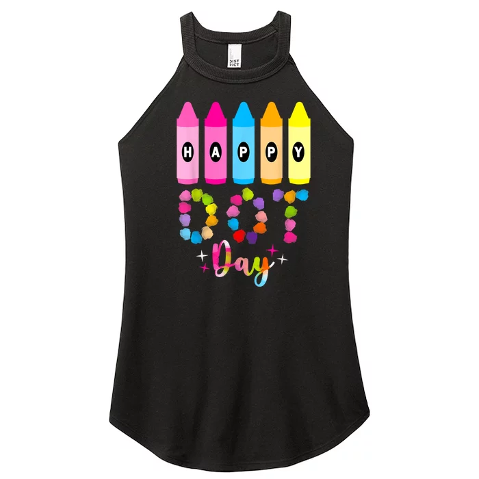 Teacher Colorful Polka Dot Day Happy Dot Day 2024 Gift Women’s Perfect Tri Rocker Tank