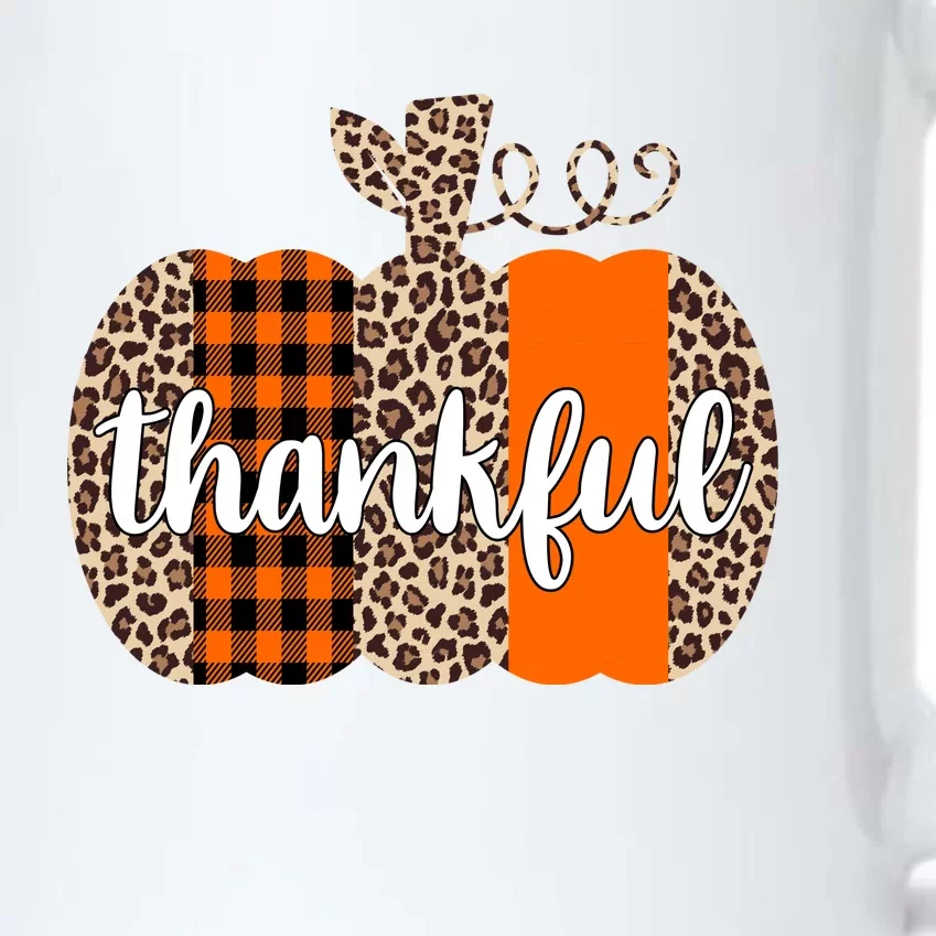 Thankful Cheetah Plaid Pumpkin Cute Holiday Black Color Changing Mug