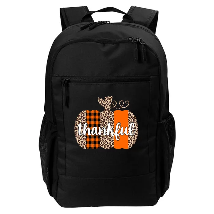 Thankful Cheetah Plaid Pumpkin Cute Holiday Daily Commute Backpack