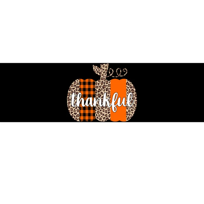 Thankful Cheetah Plaid Pumpkin Cute Holiday Bumper Sticker