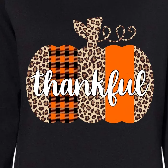 Thankful Cheetah Plaid Pumpkin Cute Holiday Womens California Wash Sweatshirt