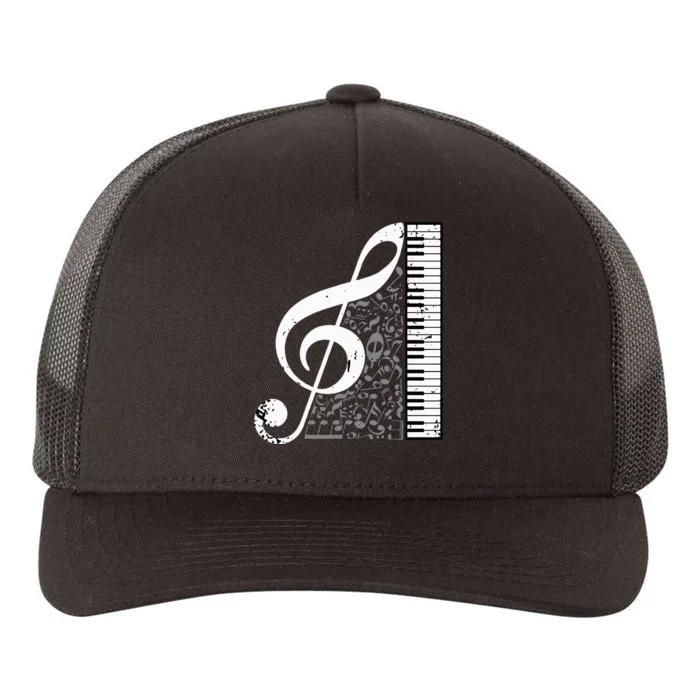 Treble Clef Piano Musical Notes Pianist Musician Instrument Yupoong Adult 5-Panel Trucker Hat