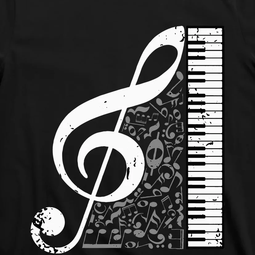 Treble Clef Piano Musical Notes Pianist Musician Instrument T-Shirt