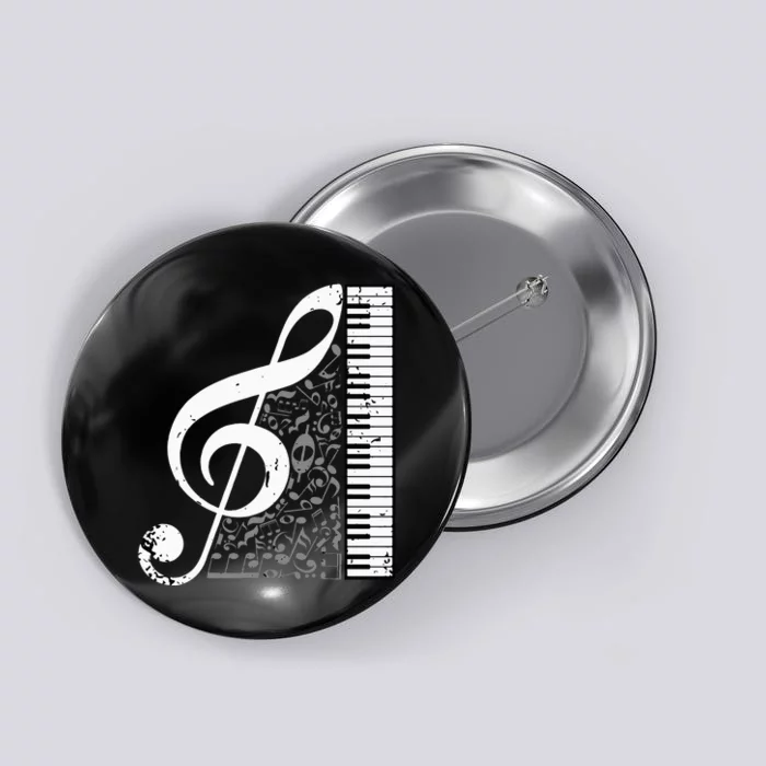 Treble Clef Piano Musical Notes Pianist Musician Instrument Button