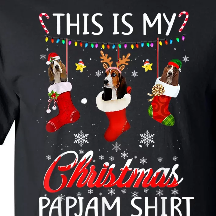 This Christmas Pajama Basset Hounds In Socks Dog Lover Tall T-Shirt