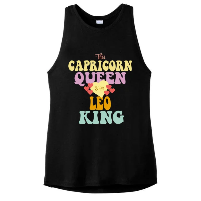 This Capricorn Queen Loves Her Leo King Funny Gift Ladies Tri-Blend Wicking Tank