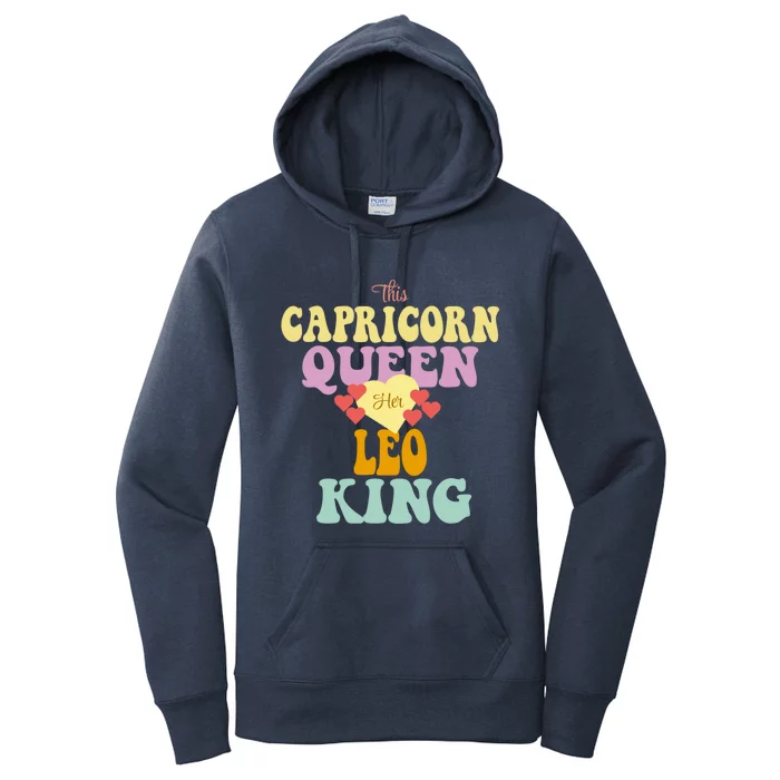 This Capricorn Queen Loves Her Leo King Funny Gift Women's Pullover Hoodie