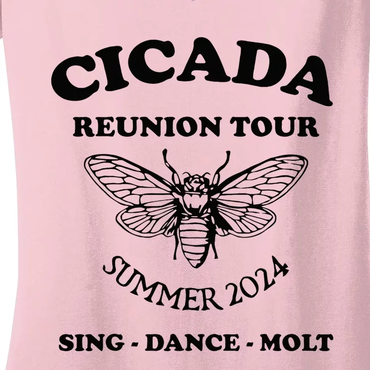 The Cicada Reunion U.S 2024 Cicada Concert Fest Lover Women's V-Neck T-Shirt