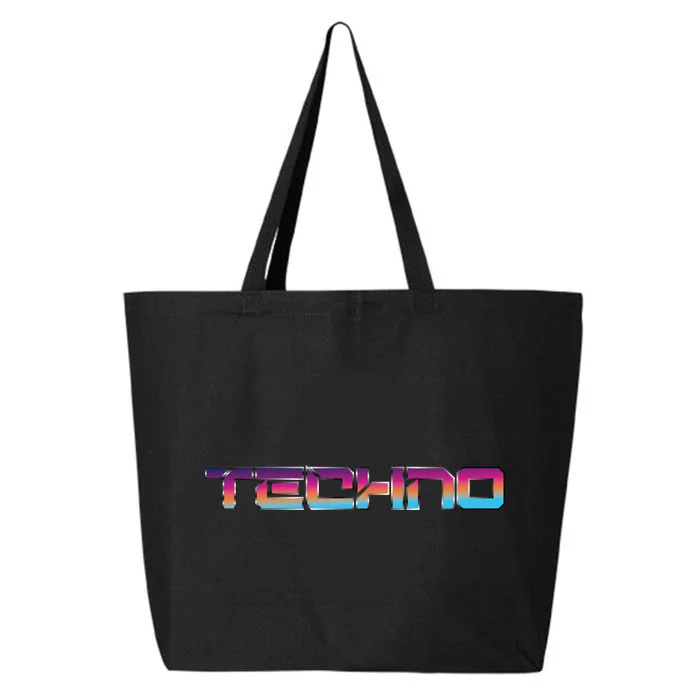 Techno Colorful Rave Dj EDM Festival Raver 25L Jumbo Tote