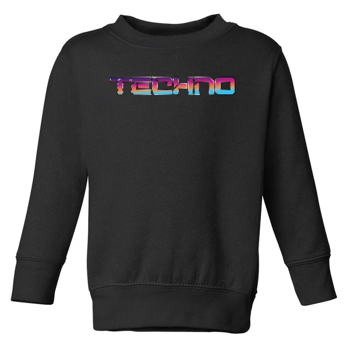 Techno Colorful Rave Dj EDM Festival Raver Toddler Sweatshirt