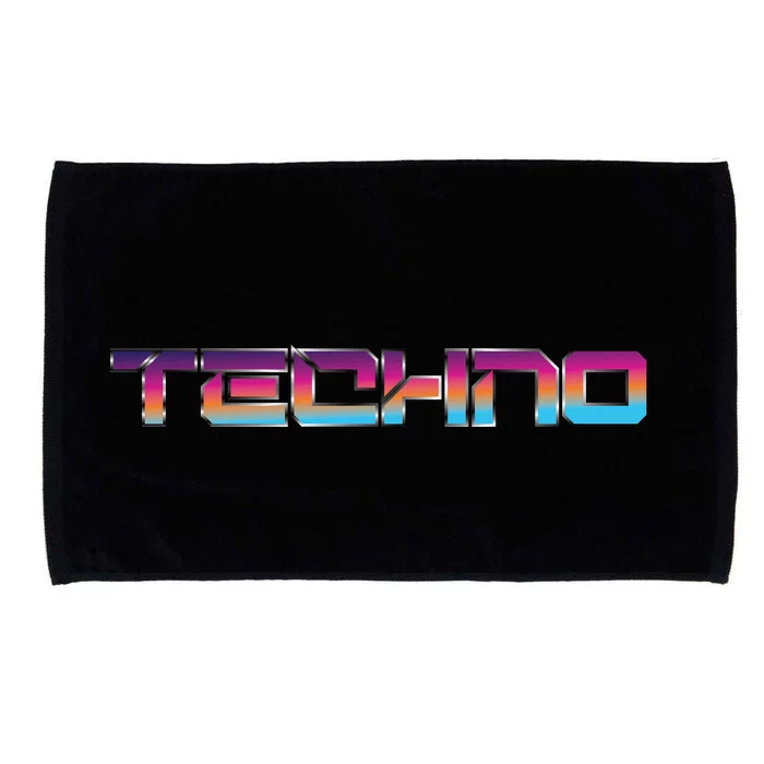 Techno Colorful Rave Dj EDM Festival Raver Microfiber Hand Towel