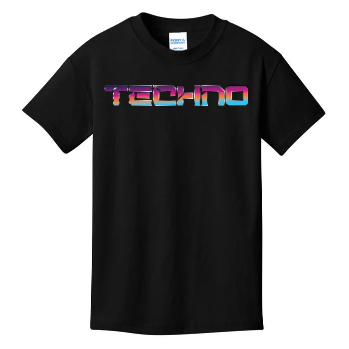 Techno Colorful Rave Dj EDM Festival Raver Kids T-Shirt