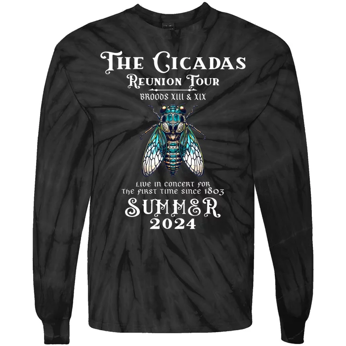 The Cicada Reunion U.S 2024 Cicada Concert Fest Lover Tie-Dye Long Sleeve Shirt