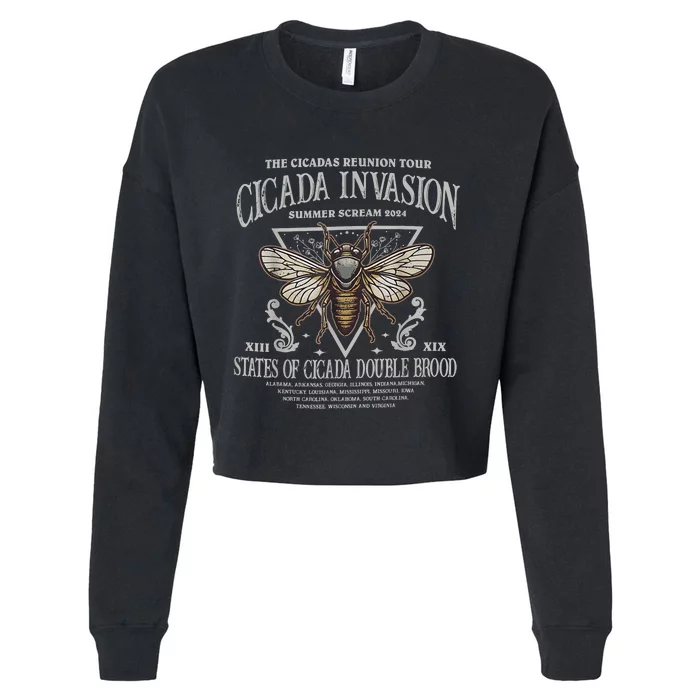 The Cicadas Reunion Cicadas Invasion Summer Scream 2024 Cropped Pullover Crew