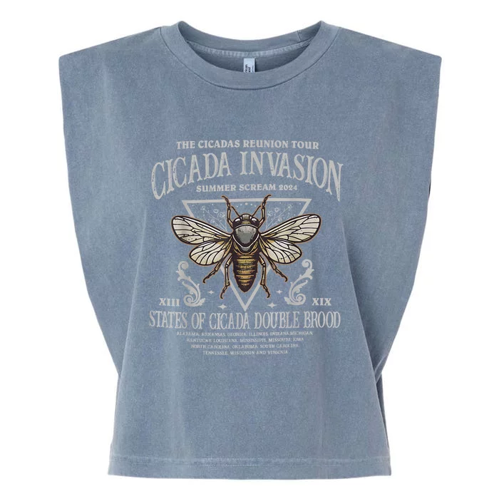 The Cicadas Reunion Cicadas Invasion Summer Scream 2024 Garment-Dyed Women's Muscle Tee