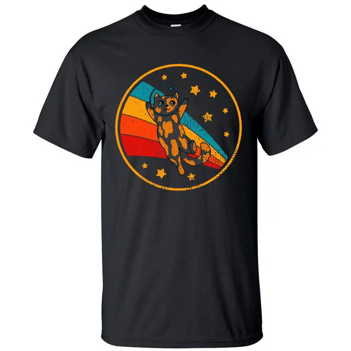 Tortoiseshell Cat Retro Space Cat Tall T-Shirt